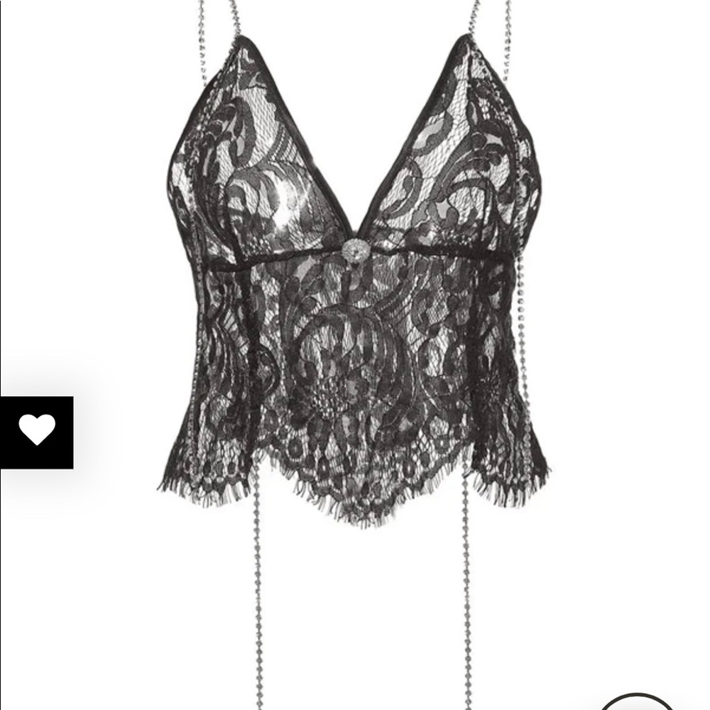 NWT Nana Jacqueline black lace sheer camisole